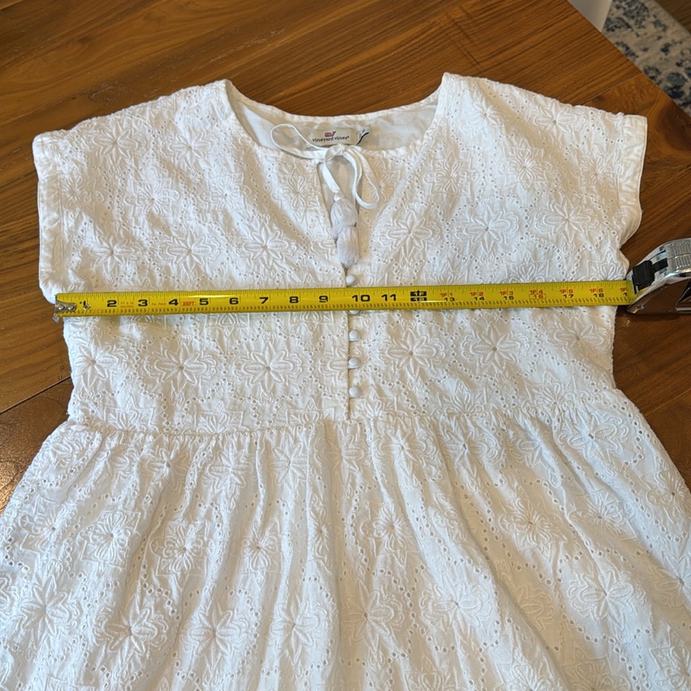 Vineyard Vines Island Eyelet White Short Sleeve Dress - Picture 10 of 12